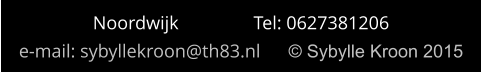 Noordwijk                Tel: 0627381206 e-mail: sybyllekroon@th83.nl       Sybylle Kroon 2015